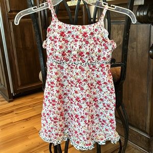 Mary Kate and Ashley Retro Top Flowy Cotton Floral Spaghetti Straps Girls 10